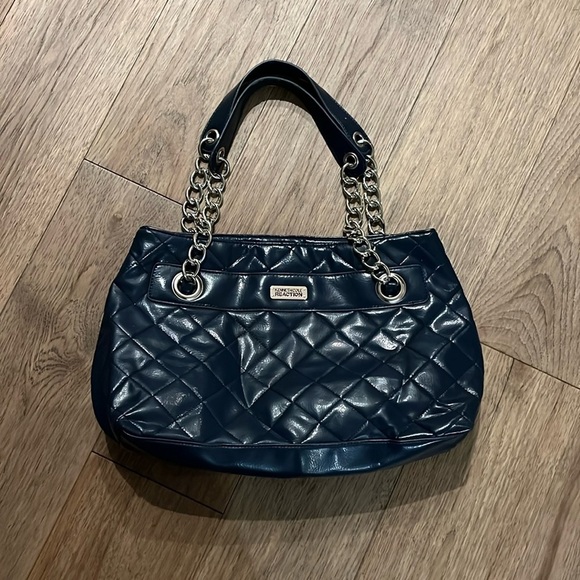 Reaction Kenneth Cole Handbags - KENNETH COLE REACTION navy blue quilted shoulder bag pure
